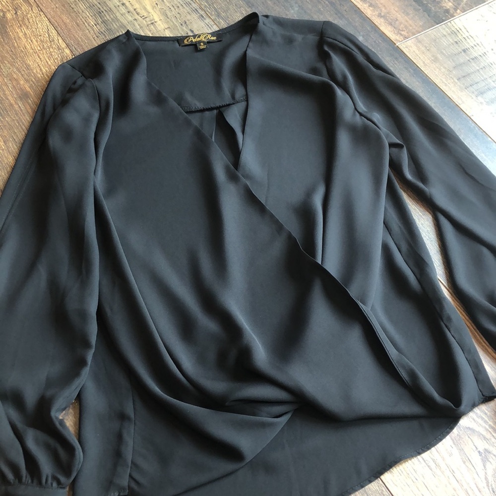Black v neck blouse
